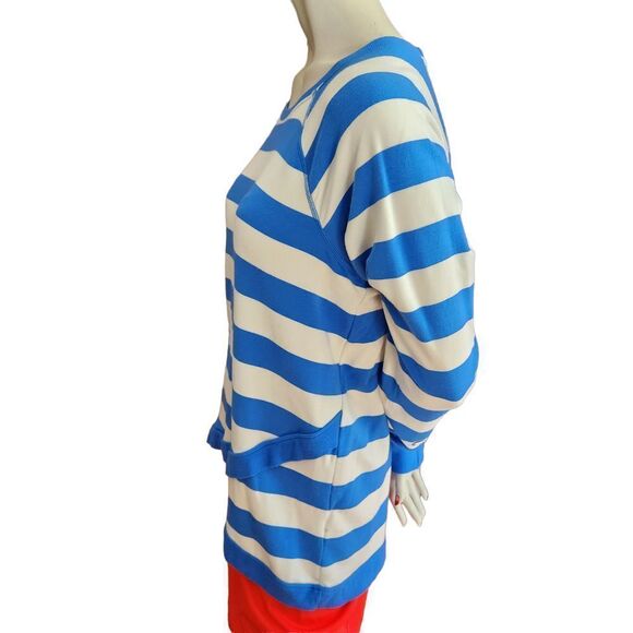 Tommy Hilfiger Sport Pullover Striped Top Womens XL Blue & White Long Sleeves - Picture 8 of 11